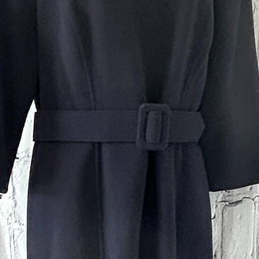 Oscar de la Renta | 3/4 Sleeve Jewel Neck Dress with Belt - Picture 3 of 16